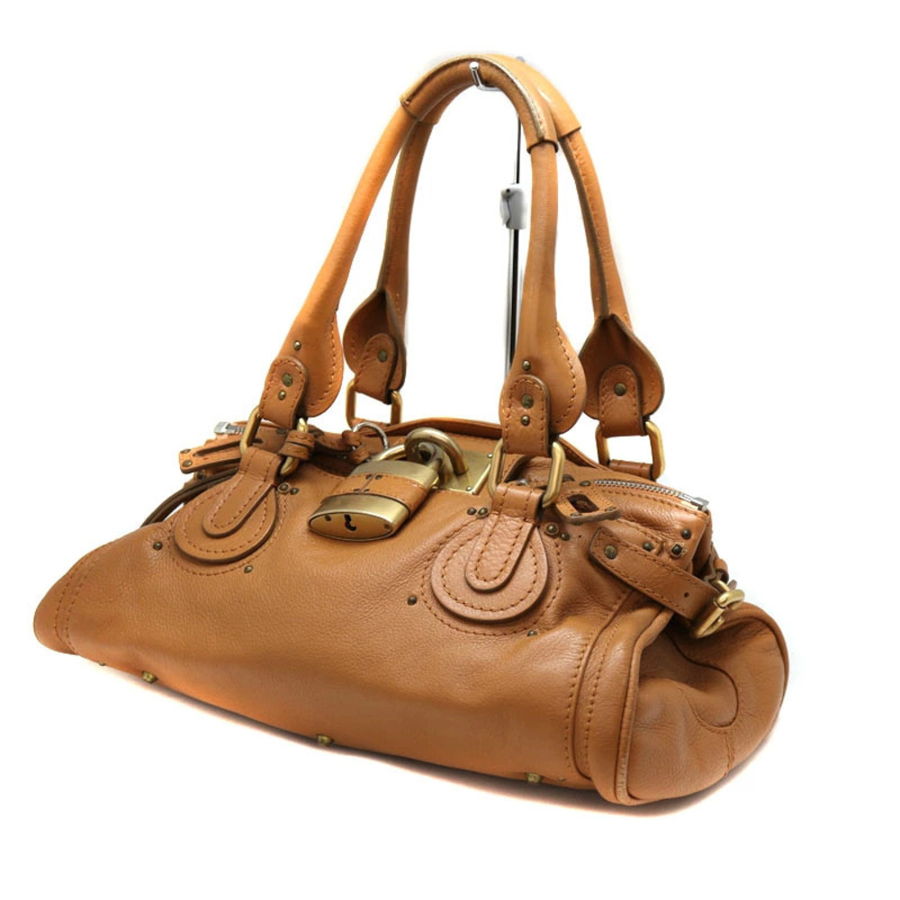 CHLOE Paddington Handbag Leather Camel Brown